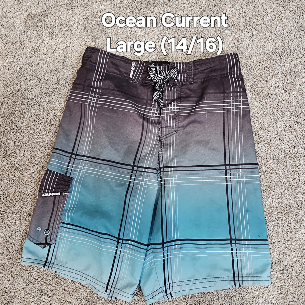 SOLD - Large 14/16 | Ocean Current | Boys Swim Trunks